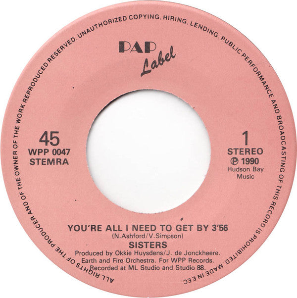 Sisters : You 're All I NeedTo Get By (7",45 RPM,Single)