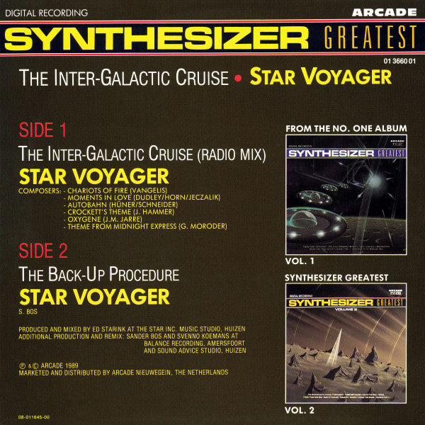 Star Voyager : Synthesizer Greatest - The Inter-Galactic Cruise (7",45 RPM,Single,Partially Mixed,Stereo)