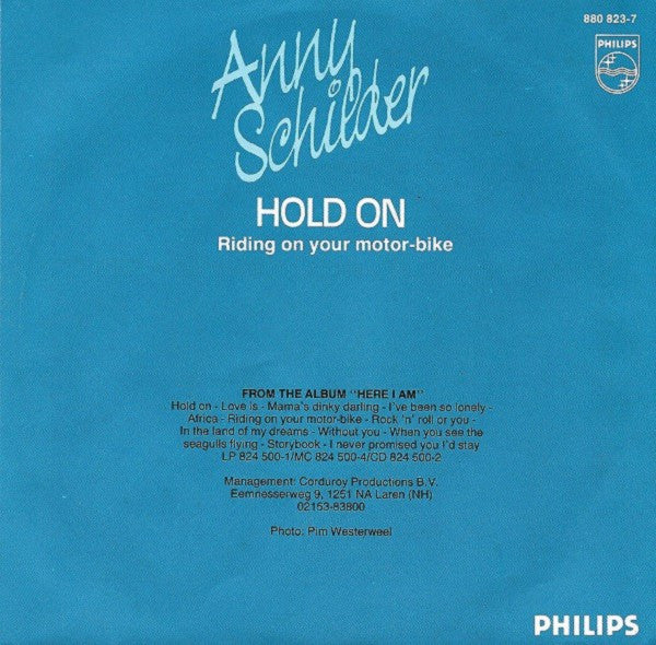 Anny Schilder : Hold On (7",45 RPM,Single,Stereo)
