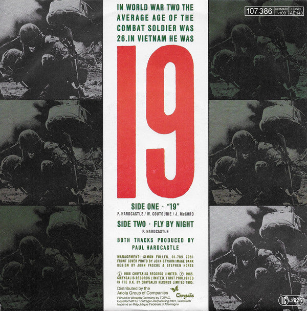 Paul Hardcastle : 19 (7",45 RPM,Single,Stereo)