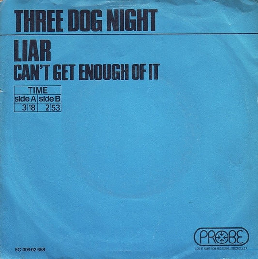 Three Dog Night : Liar (7",45 RPM,Single)