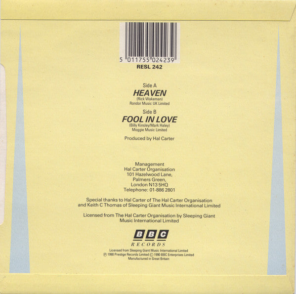 Kinsley & Best : Heaven (7",45 RPM,Stereo)