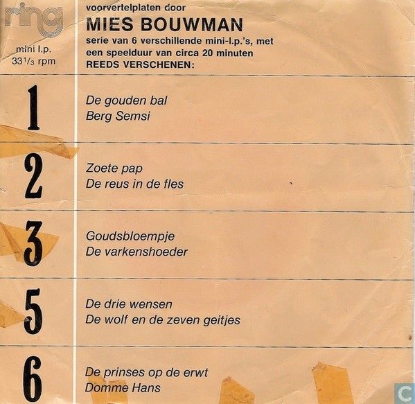 Mies Bouwman : Voorvertelplaat Door Mies Bouwman 4 (7",33 ⅓ RPM,Mini-Album)