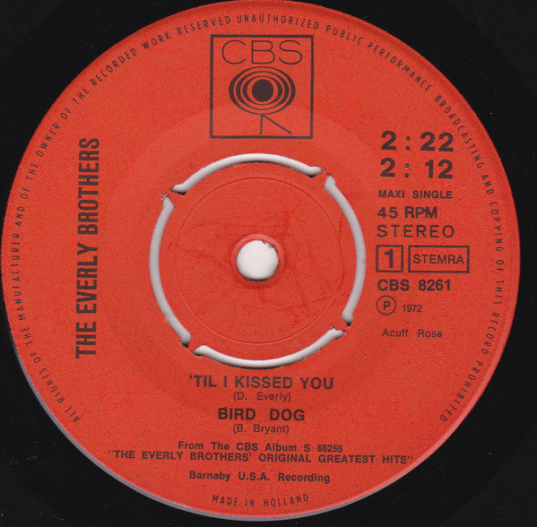 Everly Brothers : 'Til I Kissed You / Bird Dog (7",45 RPM,Maxi-Single)