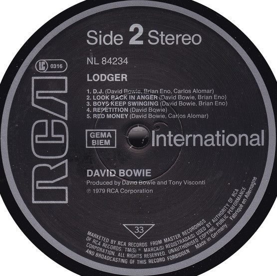 David Bowie : Lodger (LP,Album,Reissue)