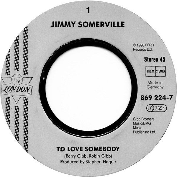 Jimmy Somerville : To Love Somebody (7",45 RPM,Single)