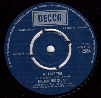 Rolling Stones, The : We Love You (7",45 RPM,Single,Reissue)