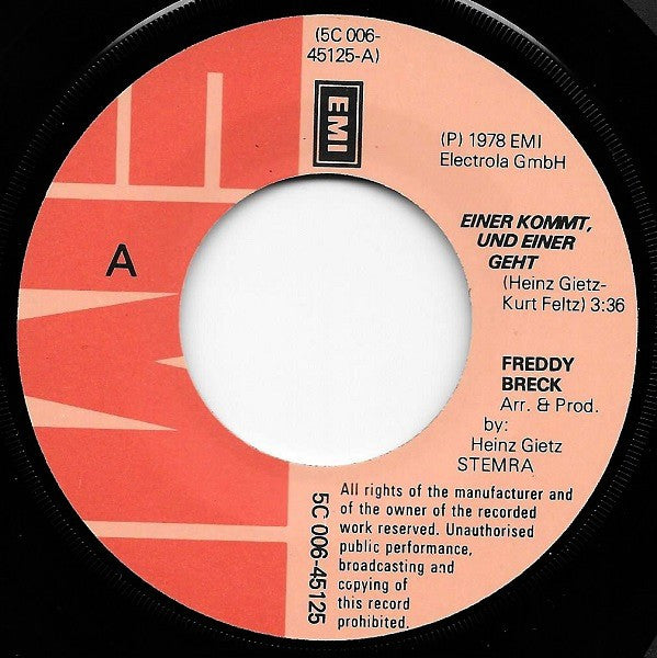 Freddy Breck : Einer Kommt, Und Einer Geht / Annabell (7",45 RPM,Single)