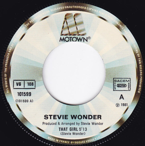 Stevie Wonder : That Girl (7",Single,45 RPM)