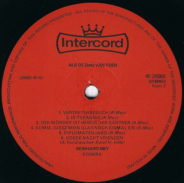 Reinhard Mey : Als De Dag Van Toen (LP,Album)