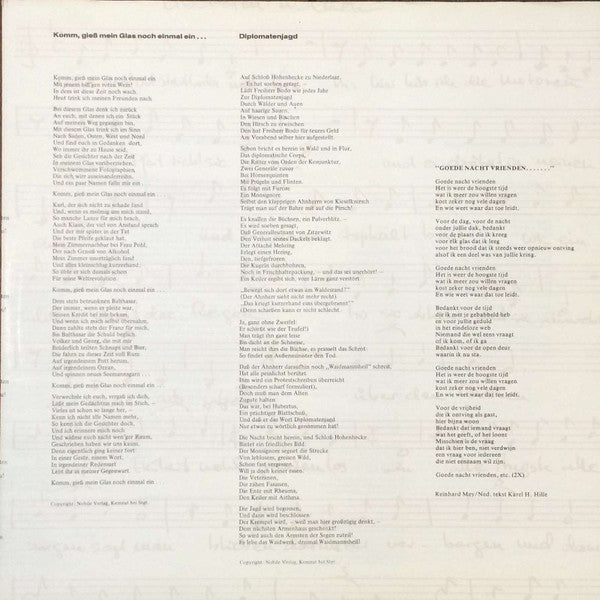 Reinhard Mey : Als De Dag Van Toen (LP,Album)