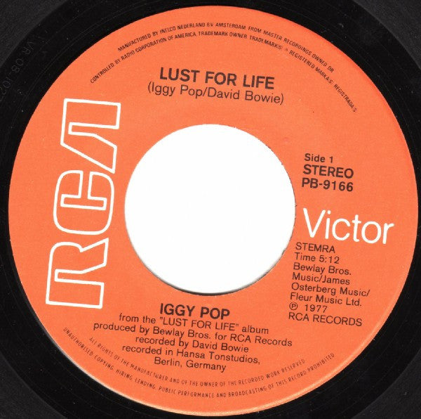 Iggy Pop : Lust For Life / Success (7",45 RPM)