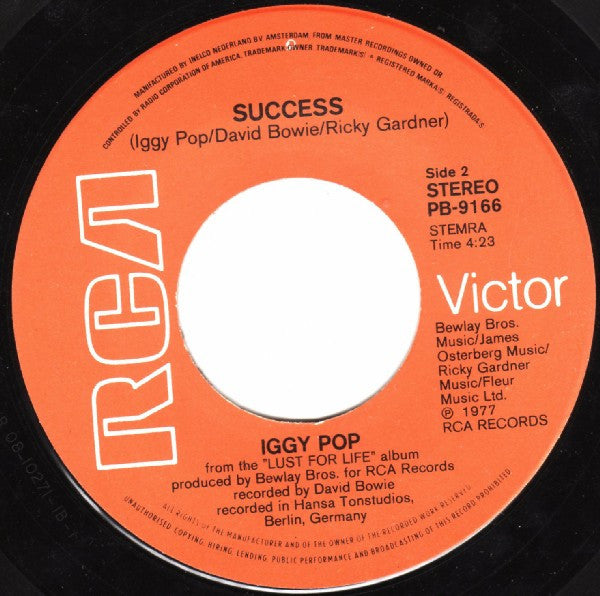 Iggy Pop : Lust For Life / Success (7",45 RPM)