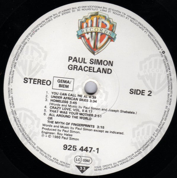 Paul Simon : Graceland (LP,Album)