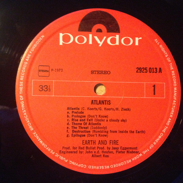 Earth And Fire : Atlantis (LP,Album)