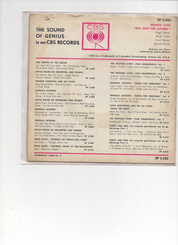 Frankie Laine : Hell Bent For Leather ! (7",45 RPM,EP)