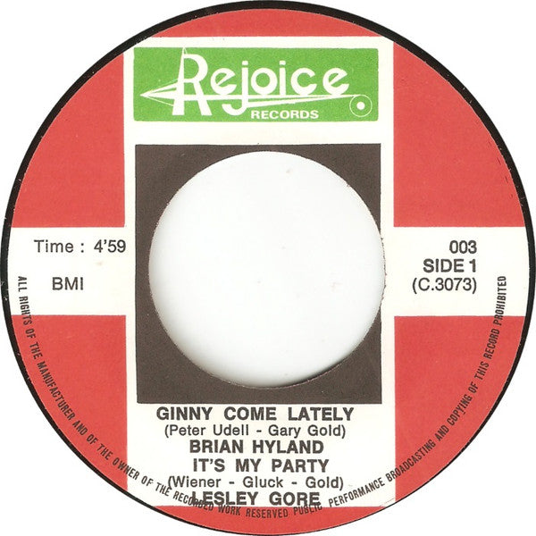 Brian Hyland / Lesley Gore / Buzz Clifford / Emile Ford : Ginny Come Lately / It's My Party / Baby Sittin' Boogie / What Do You Wanna Make Those Eyes At Me For (7",45 RPM,EP)