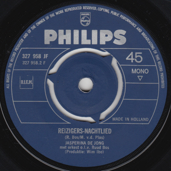 Jasperina De Jong : Op Één Been Kun Je Niet Lopen (7",45 RPM,Single,Mono)