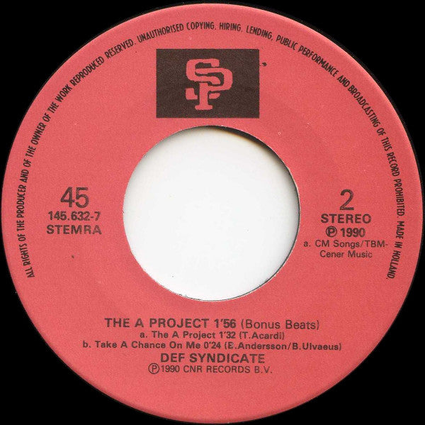 Def Syndicate : The A Project (7",Single)