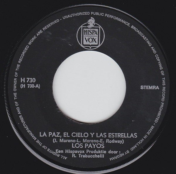 Los Payos : La Paz, El Cielo Y Las Estrellas (7",45 RPM,Single)