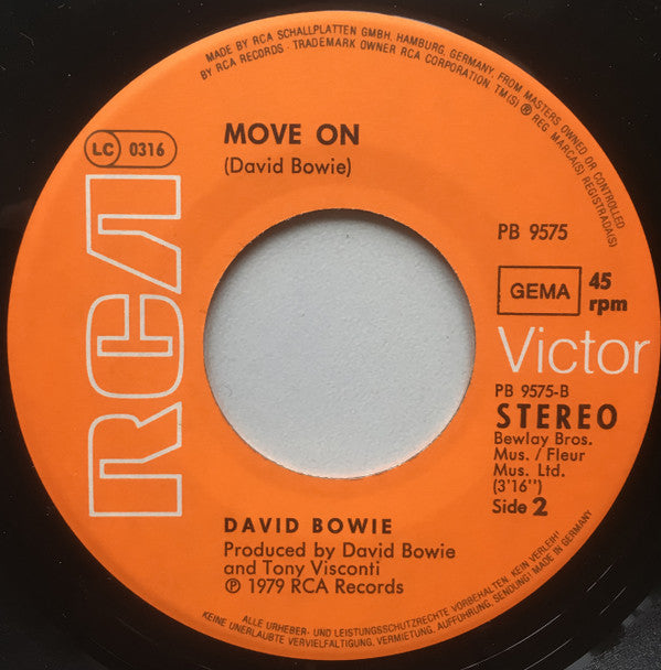 David Bowie : Ashes To Ashes (7",45 RPM,Single,Stereo)