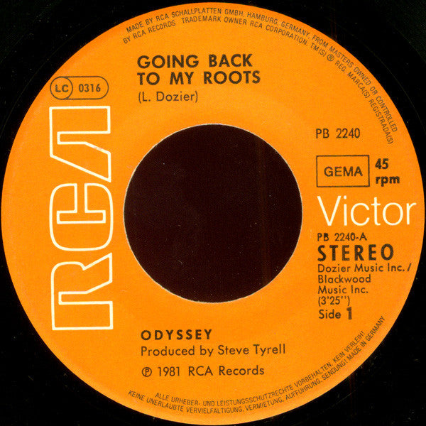 Odyssey (2) : Going Back To My Roots (7",Single,45 RPM)