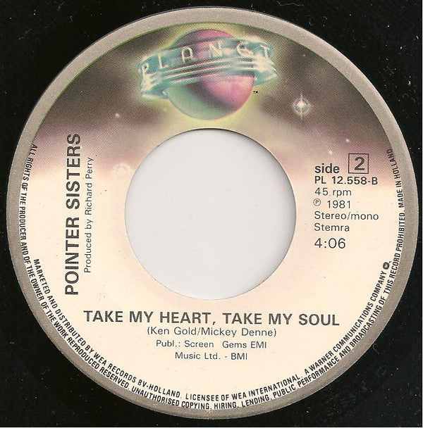 Pointer Sisters : Should I Do It / Take My Heart, Take My Soul (7",45 RPM,Single)