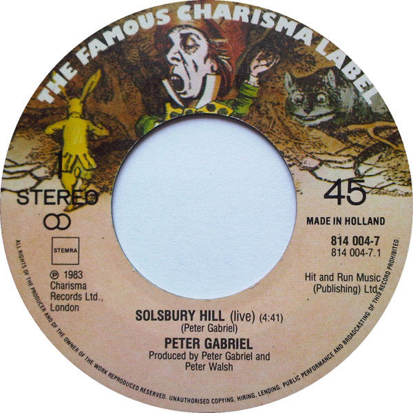 Peter Gabriel : Solsbury Hill (Live) (7",45 RPM,Single)