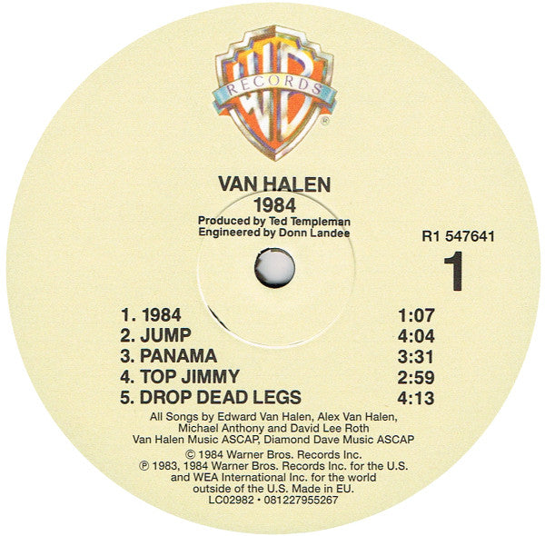 Van Halen : 1984 (LP,Album,Reissue,Remastered)