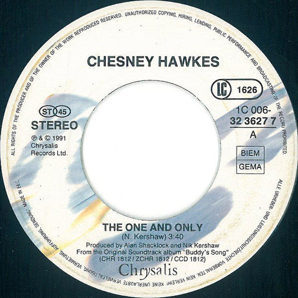 Chesney Hawkes : The One And Only (7",45 RPM,Single,Stereo)