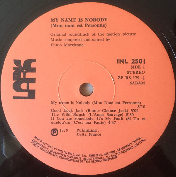 Ennio Morricone : Bande Originale Du Film "My Name Is Nobody" (Mon Nom Est Personne) (LP,Album)