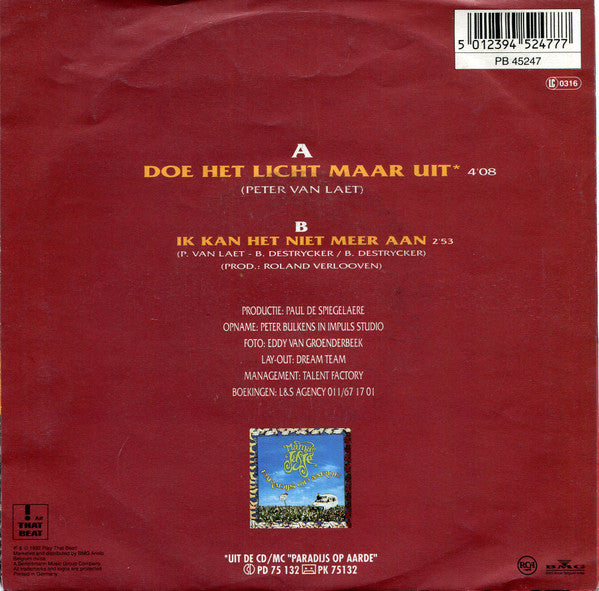 Mama's Jasje : Doe Het Licht Maar Uit (7",Stereo)