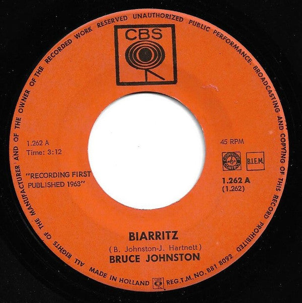 Bruce Johnston : Biarritz / Jersey Channel Islands-Part 7 (7",45 RPM,Single)