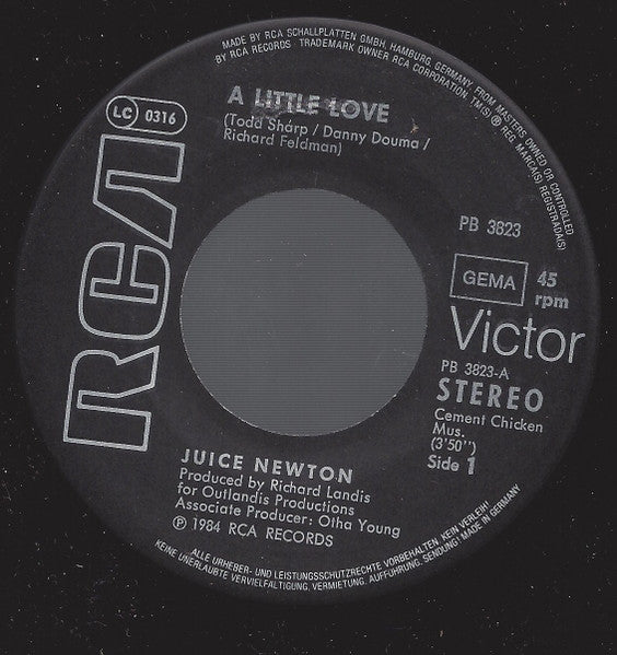 Juice Newton : A Little Love (7",45 RPM,Single)