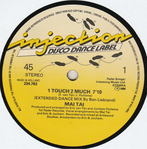 Mai Tai : 1 Touch 2 Much (12",45 RPM,Maxi-Single)