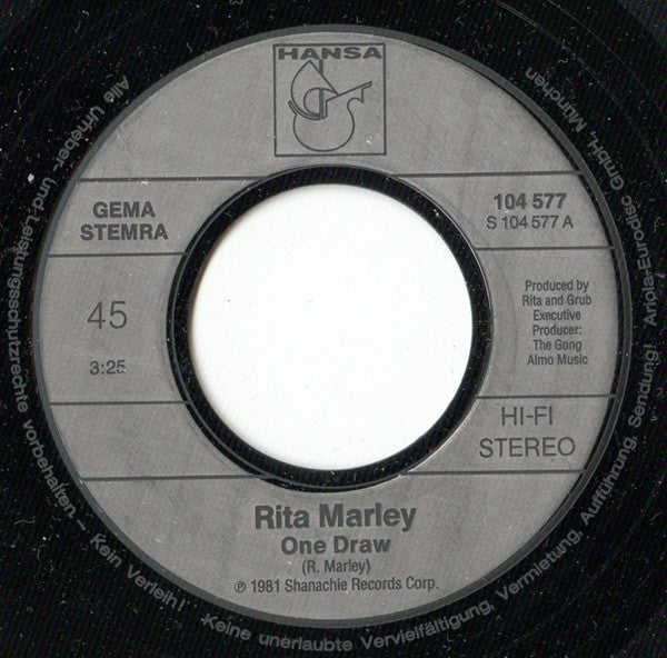 Rita Marley : One Draw (7",45 RPM,Single)