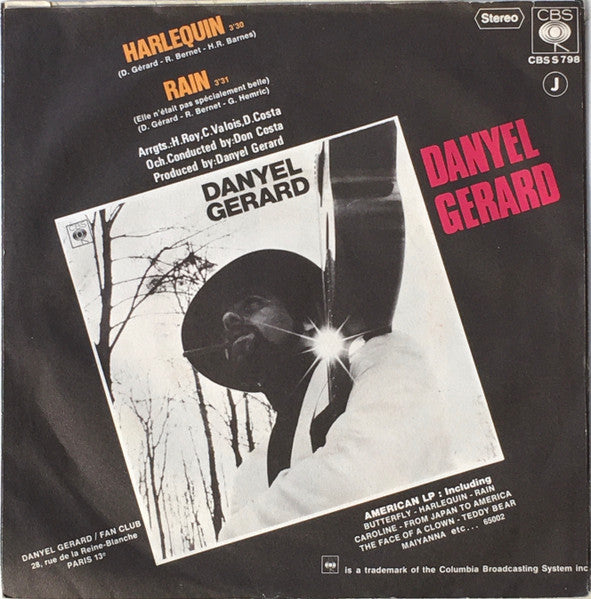 Danyel Gérard : Harlequin / Rain (7",45 RPM,Single)
