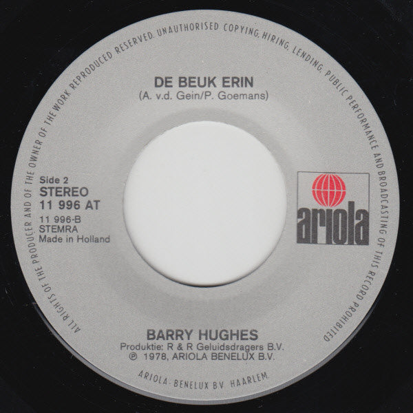 Barry Hughes : Voetbal Is Koning (7",45 RPM,Single)
