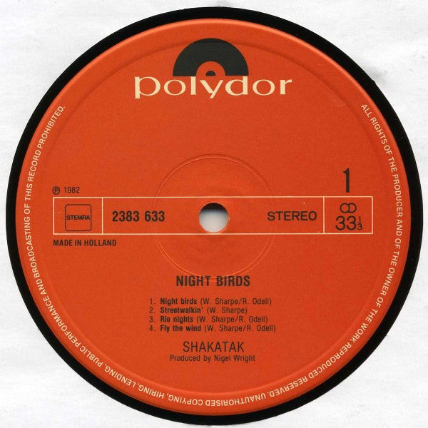 Shakatak : Night Birds (LP,Album)