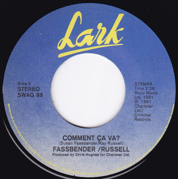 Susan Fassbender • Kay Russell : Stay (7",45 RPM,Single,Stereo)