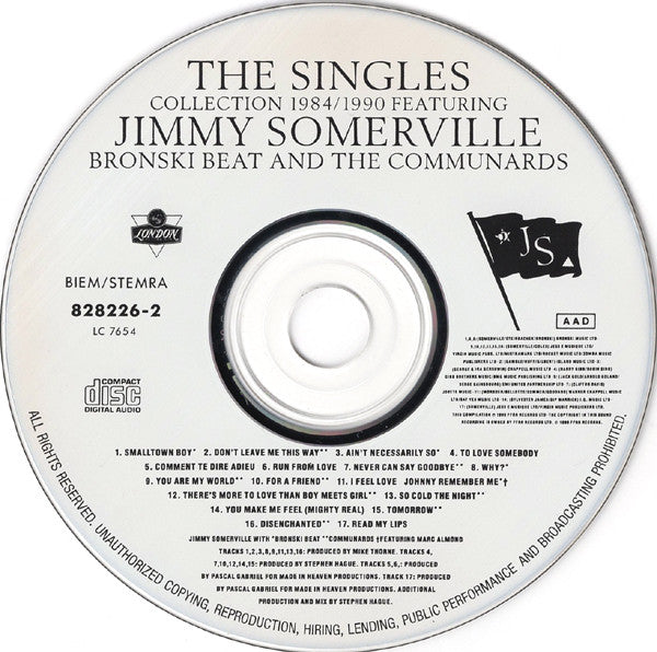 Jimmy Somerville Featuring Bronski Beat And Communards, The : The Singles Collection 1984/1990 (Compilation)