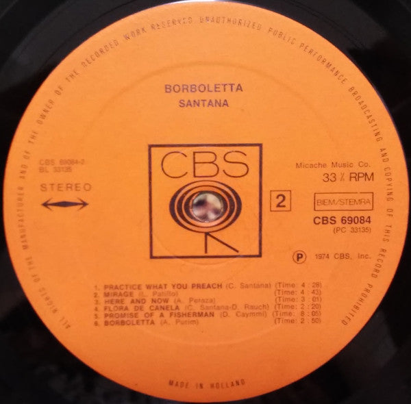 Santana : Borboletta (LP,Album)