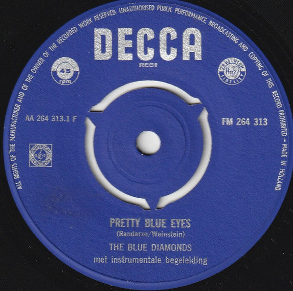 Blue Diamonds, The : Pretty Blue Eyes (7",45 RPM,Single,Mono)