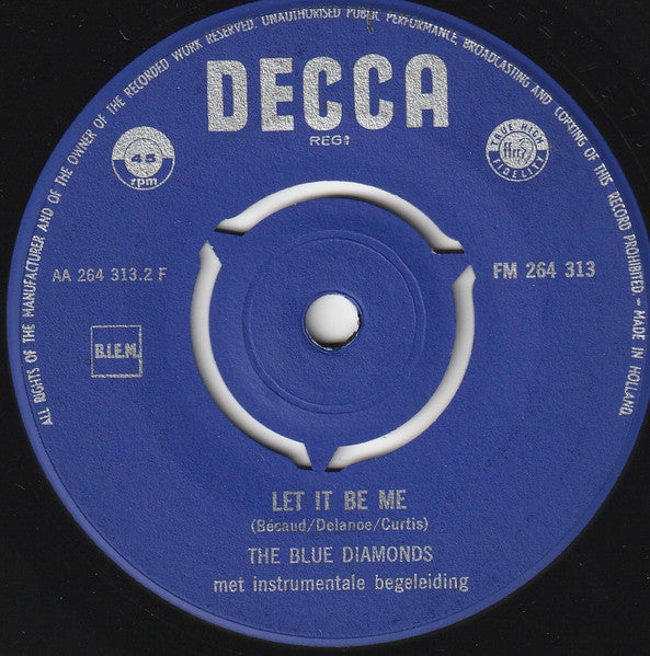 Blue Diamonds, The : Pretty Blue Eyes (7",45 RPM,Single,Mono)