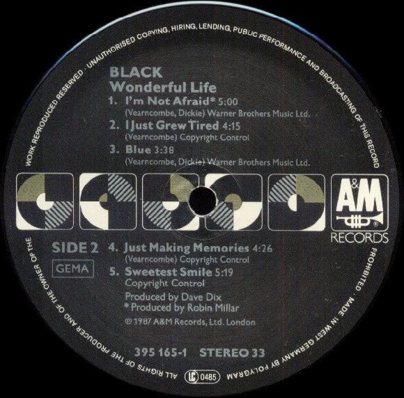 Black (2) : Wonderful Life (LP,Album,Stereo)