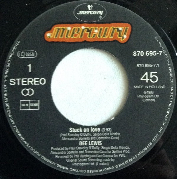 Dee Lewis : Stuck On Love (7",45 RPM,Single)