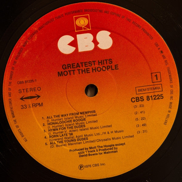 Mott The Hoople : Greatest Hits (LP,Compilation)
