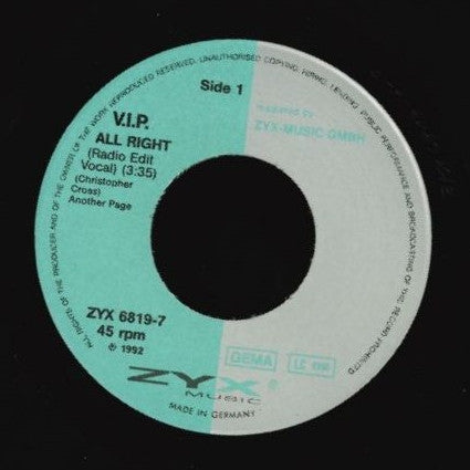 V.I.P. : All Right (7")