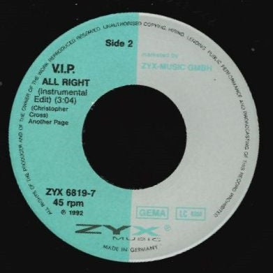 V.I.P. : All Right (7")