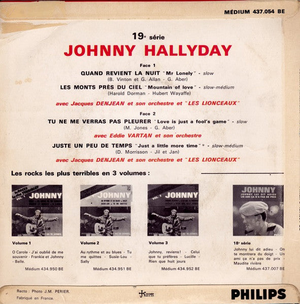 Johnny Hallyday : Quand Revient La Nuit (7",45 RPM,EP,Mono)